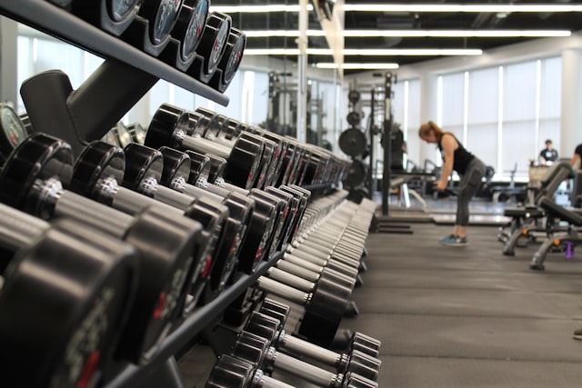 Athlete training in a gym